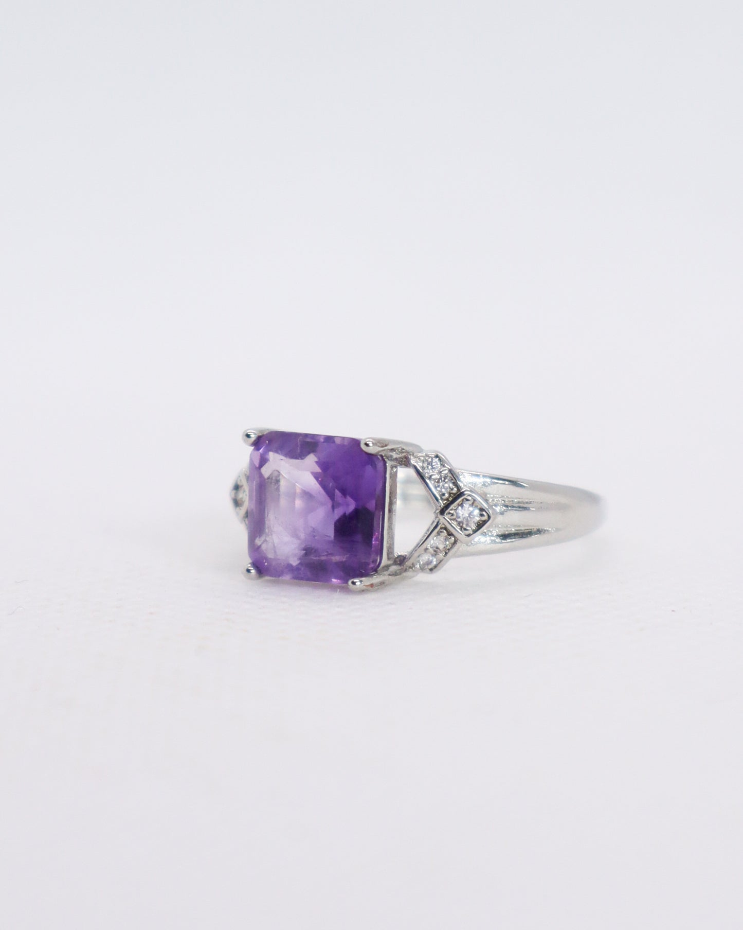 Amethyst Faceted Ring