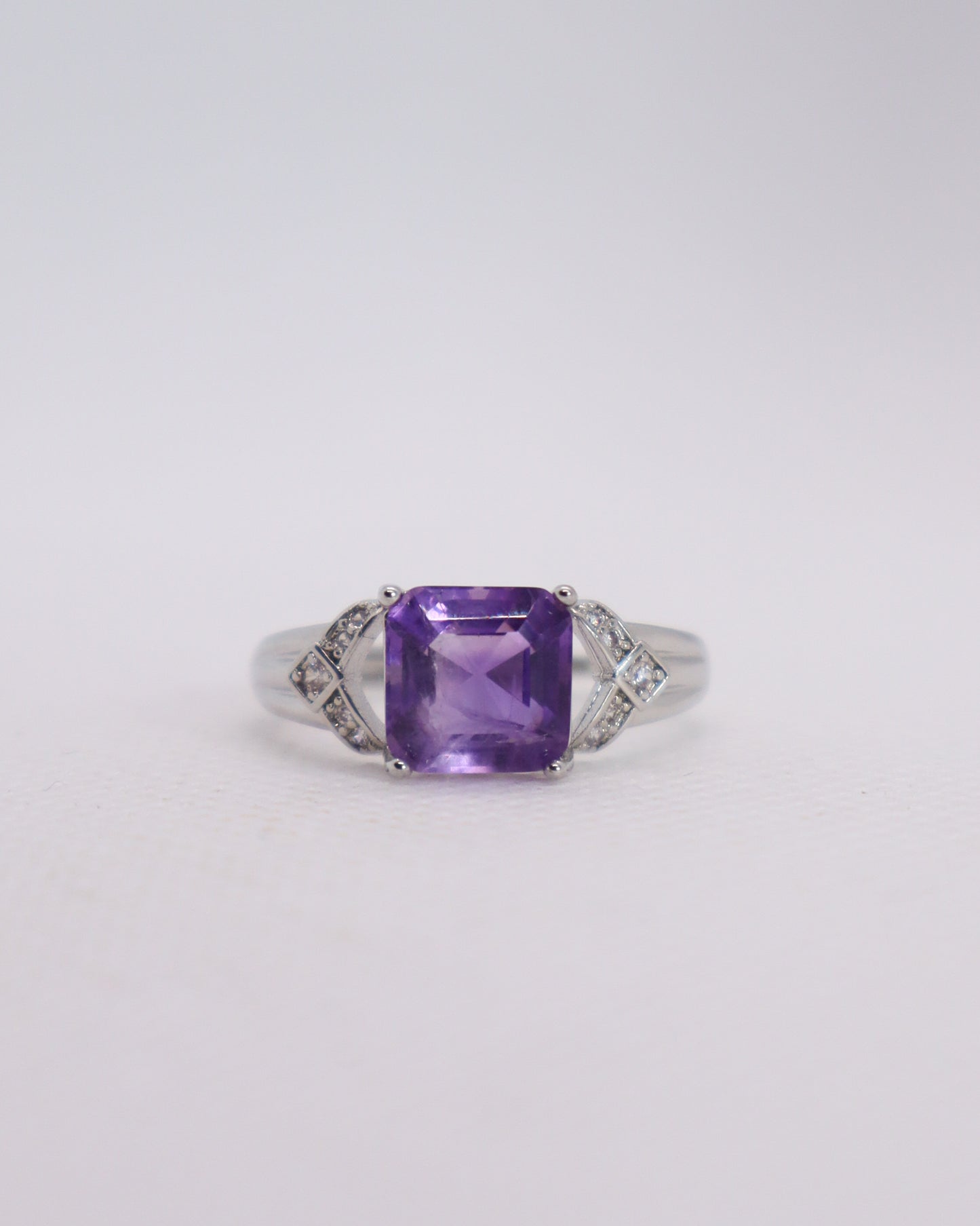 Amethyst Faceted Ring