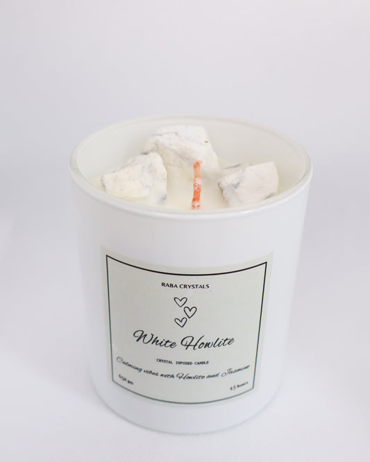 White Howlite Candle