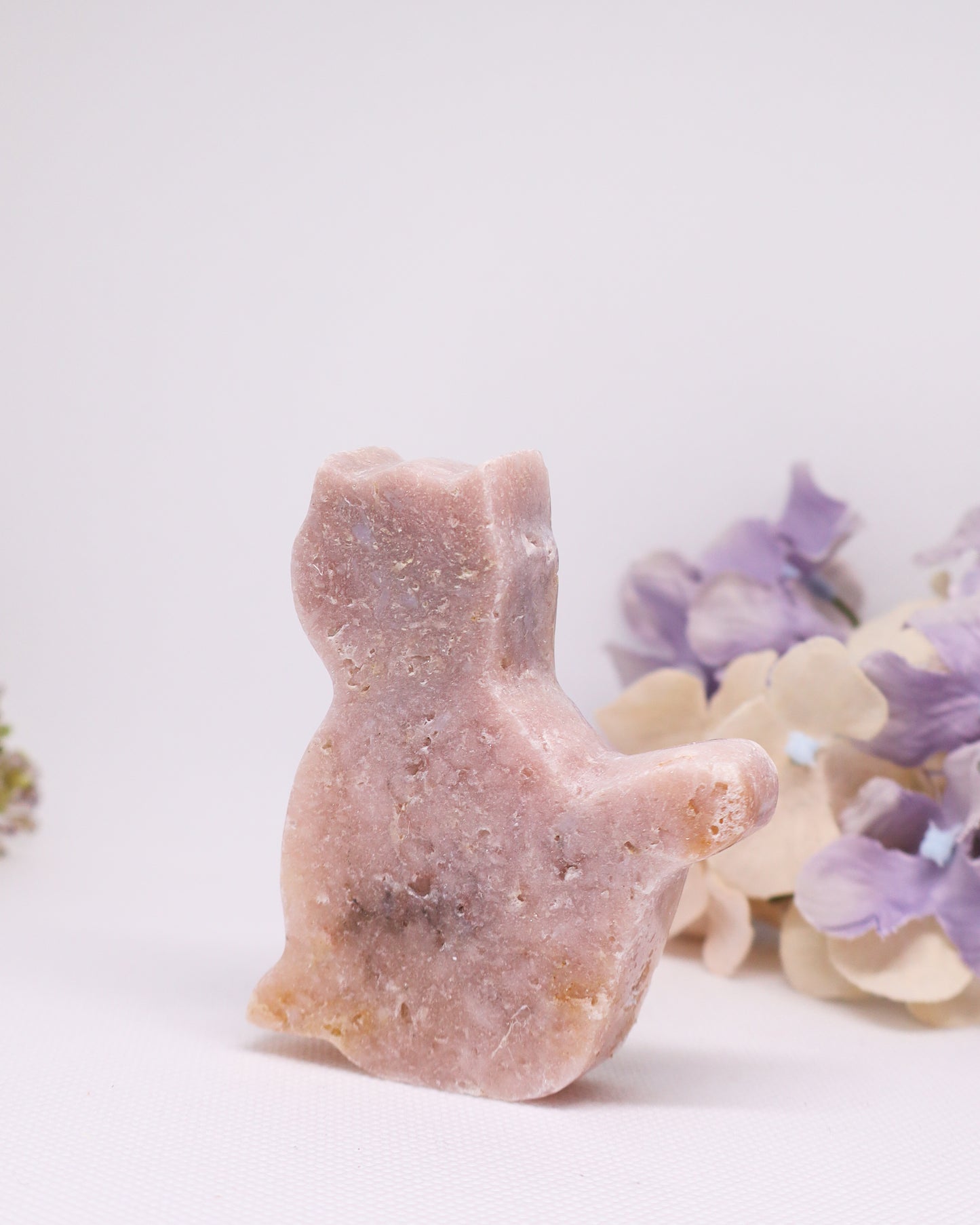 Pink Amethyst Cat Carving