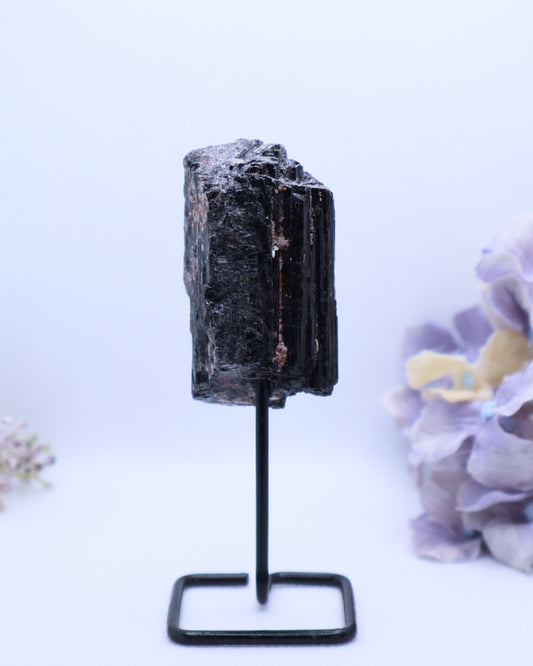 Black Tourmaline on Stand