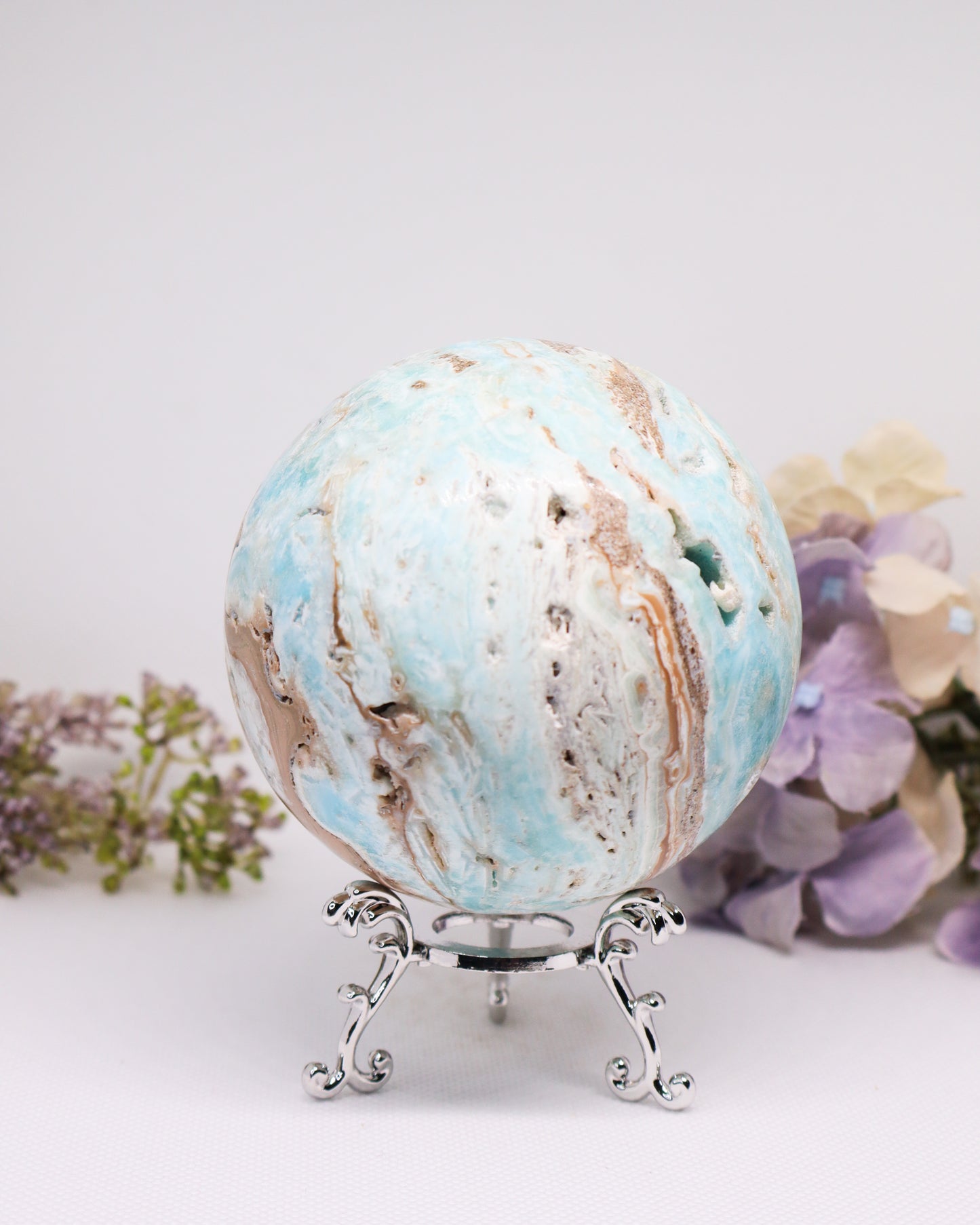 Blue Aragonite Sphere #4