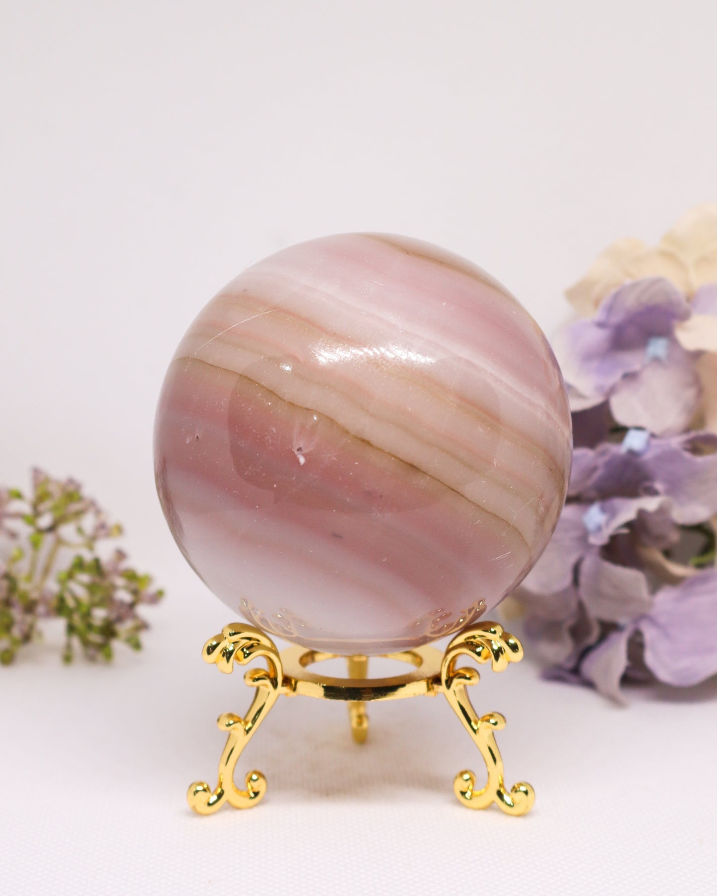 Pink Banded Onyx Sphere #4