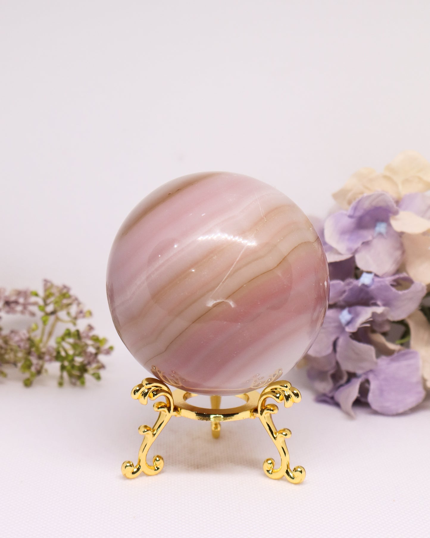 Pink Banded Onyx Sphere #4