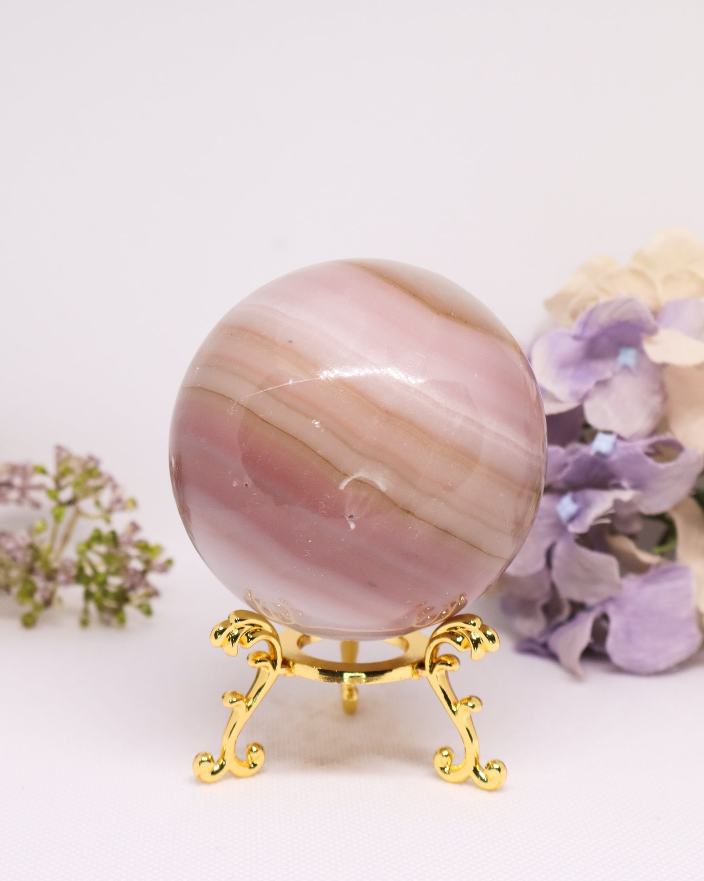 Pink Banded Onyx Sphere #4