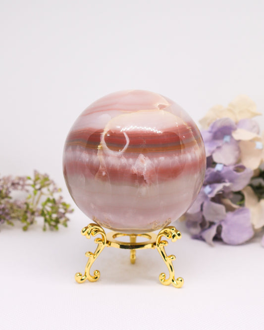 Pink Banded Onyx Sphere #5