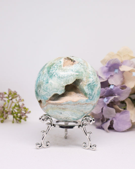 Blue Aragonite Sphere #2