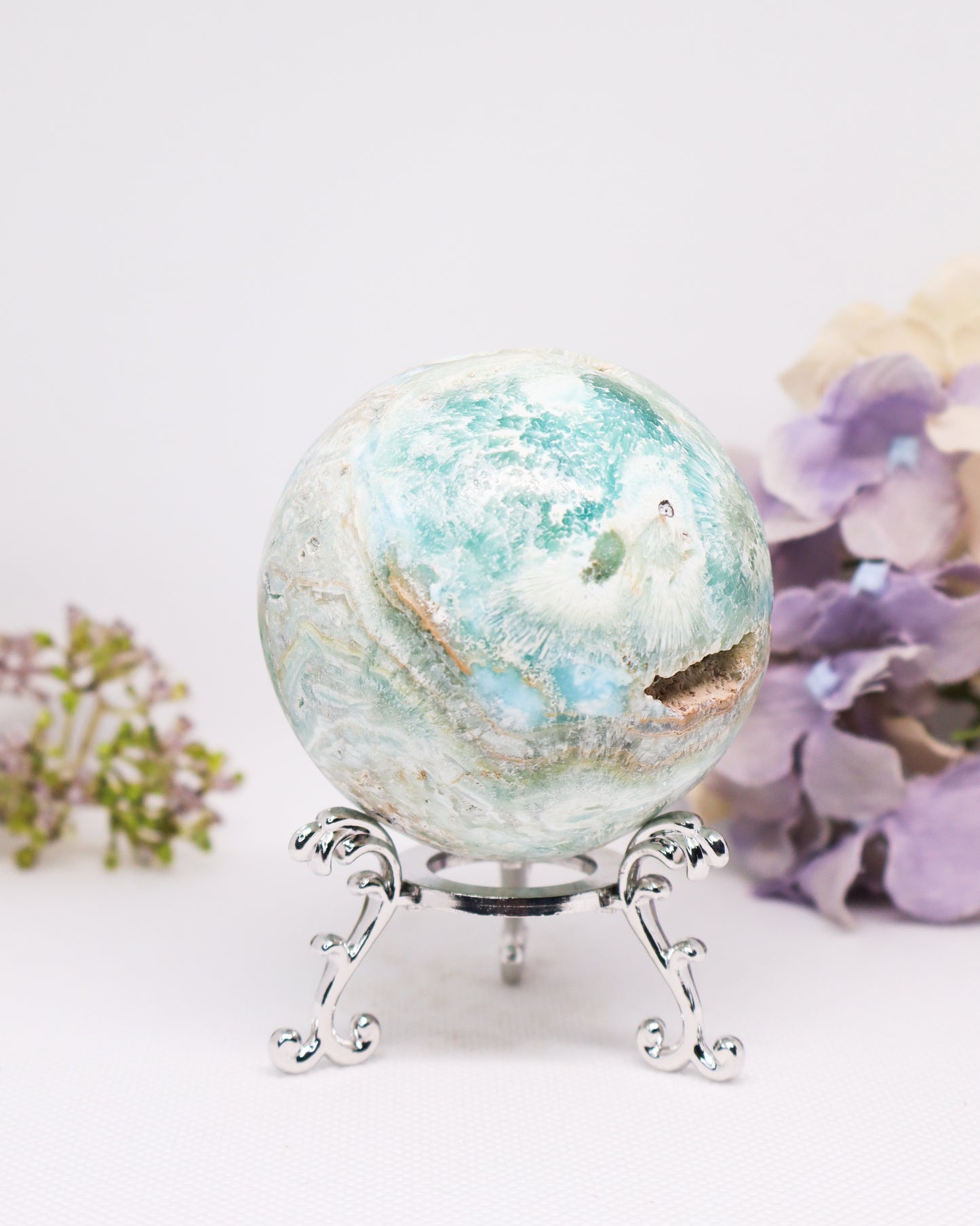 Blue Aragonite Sphere #2