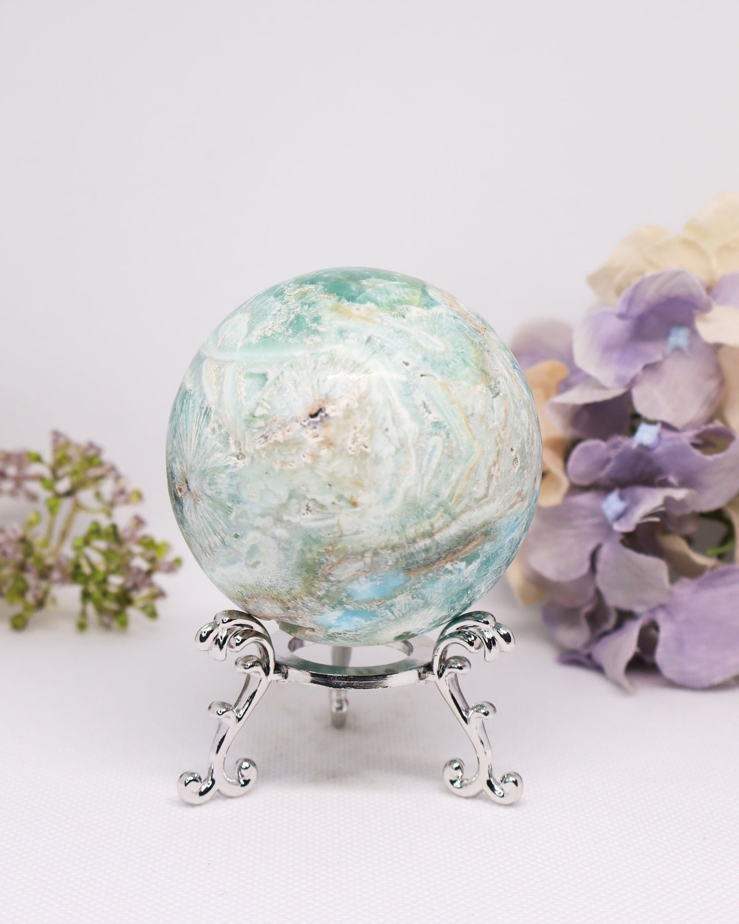 Blue Aragonite Sphere #2