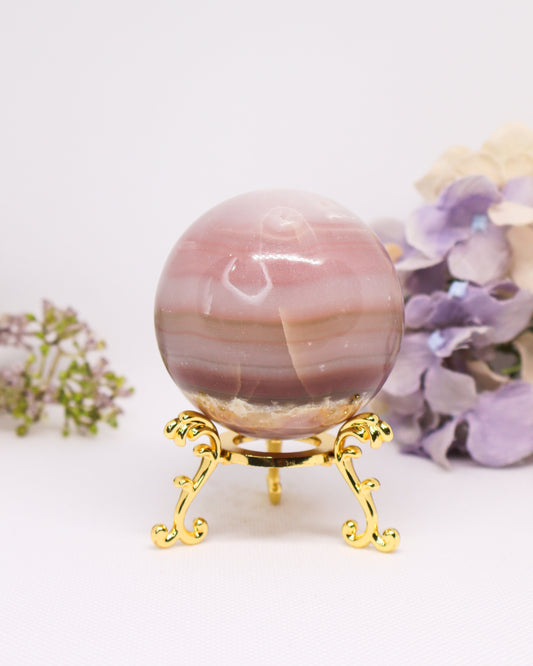 Pink Banded Onyx Sphere #3