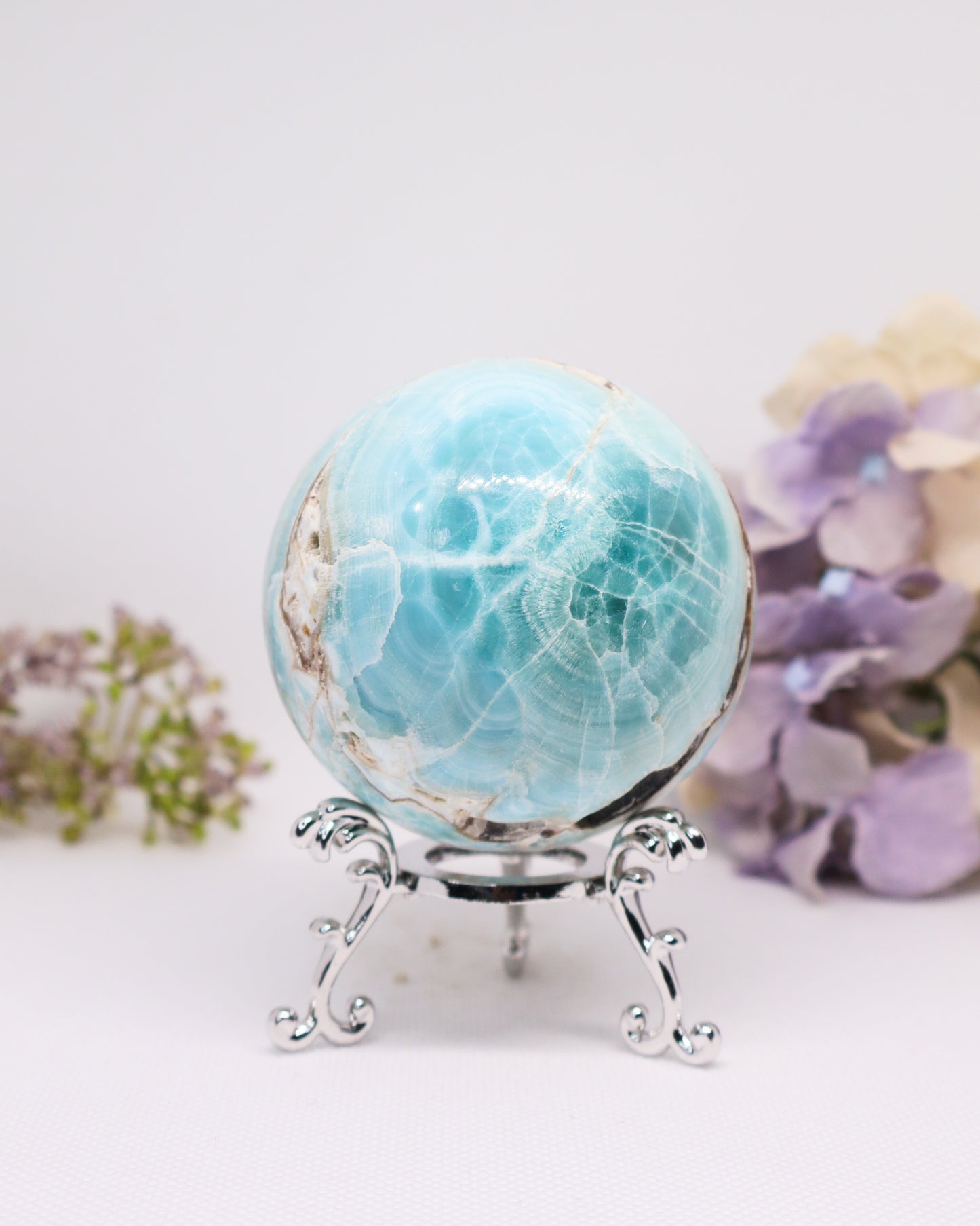 Blue Aragonite Sphere #3