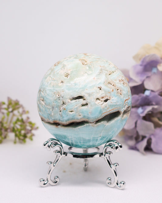 Blue Aragonite Sphere #3