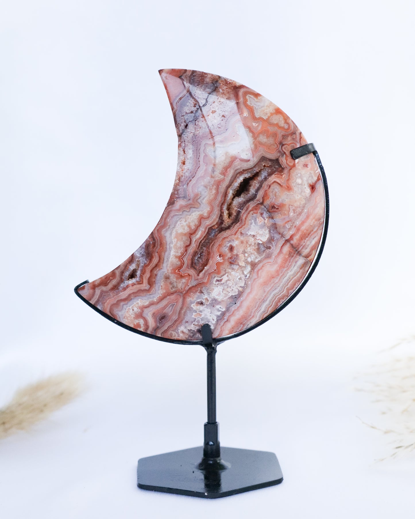 Pink Crazy Lace Agate Moon #2