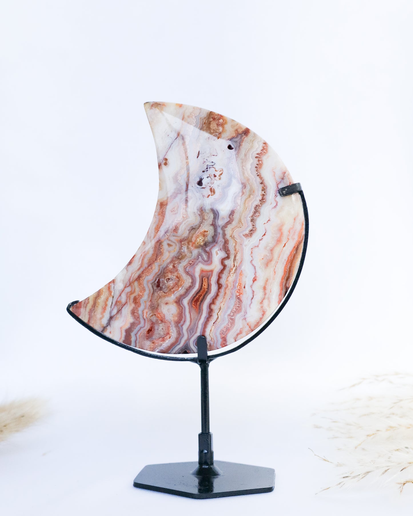 Pink Crazy Lace Agate Moon #7