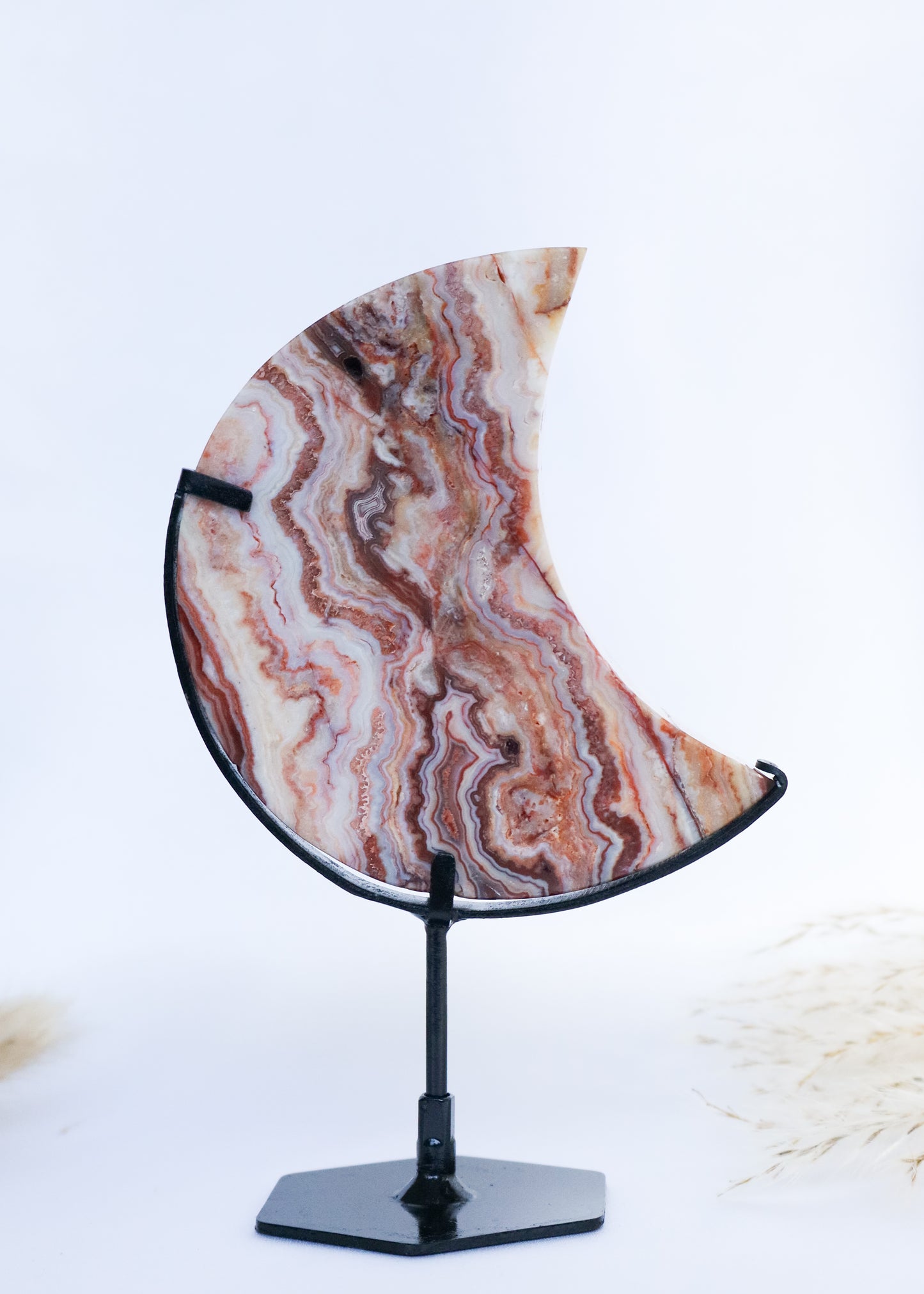 Pink Crazy Lace Agate Moon #7