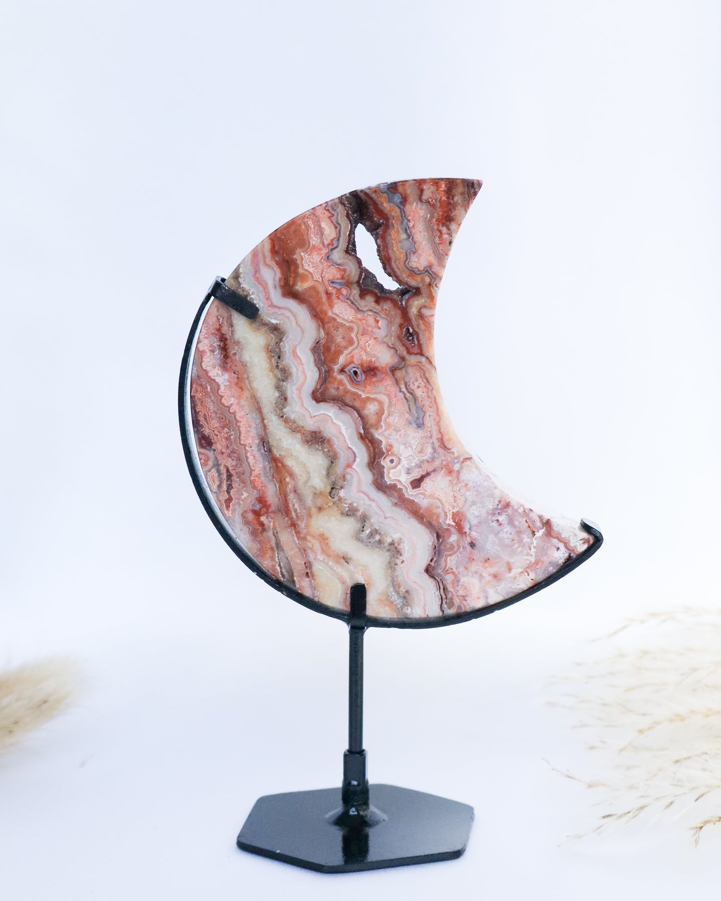 Pink Crazy Lace Agate Moon #1