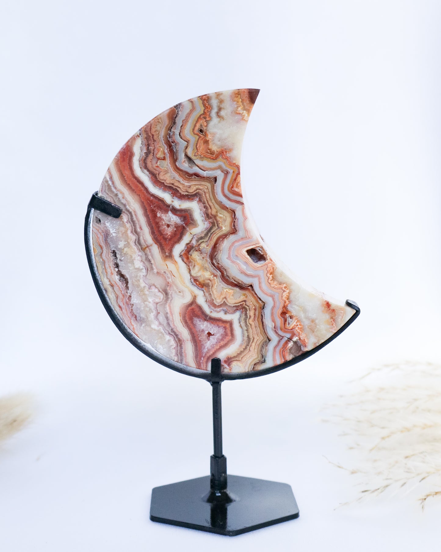 Pink Crazy Lace Agate Moon #6