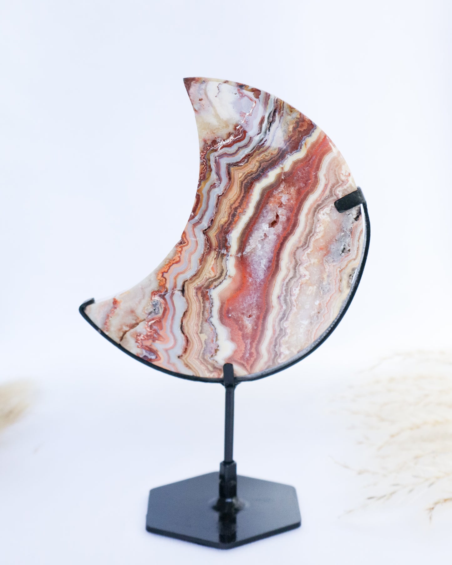 Pink Crazy Lace Agate Moon #6