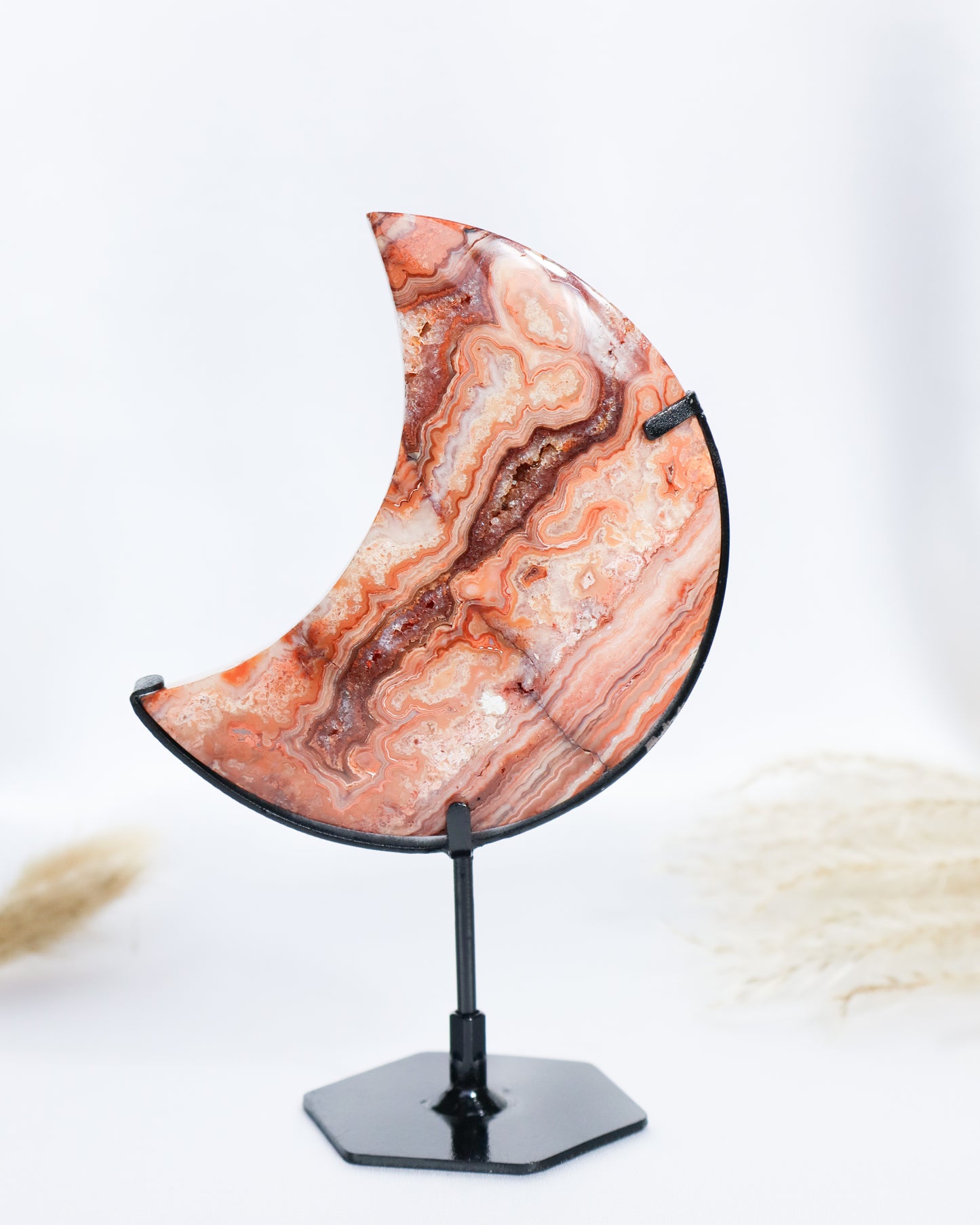 Pink Crazy Lace Agate Moon #4