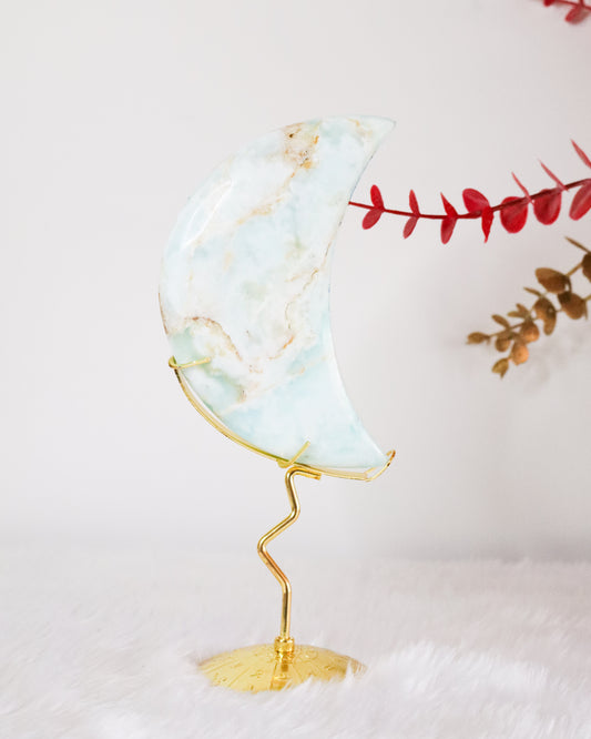 Caribbean Calcite Moon on Stand #1