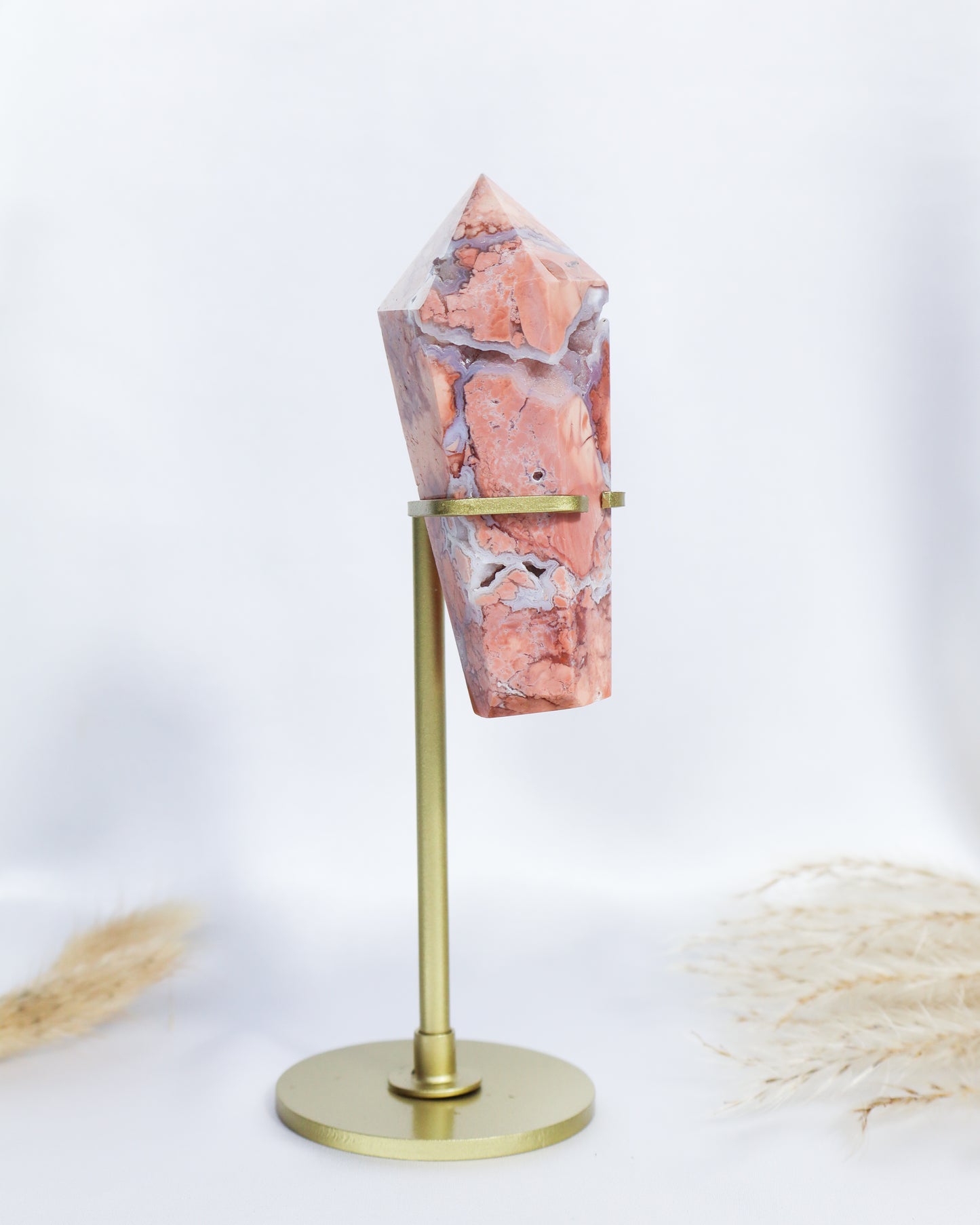 Pink Agate Wand on Stand #5