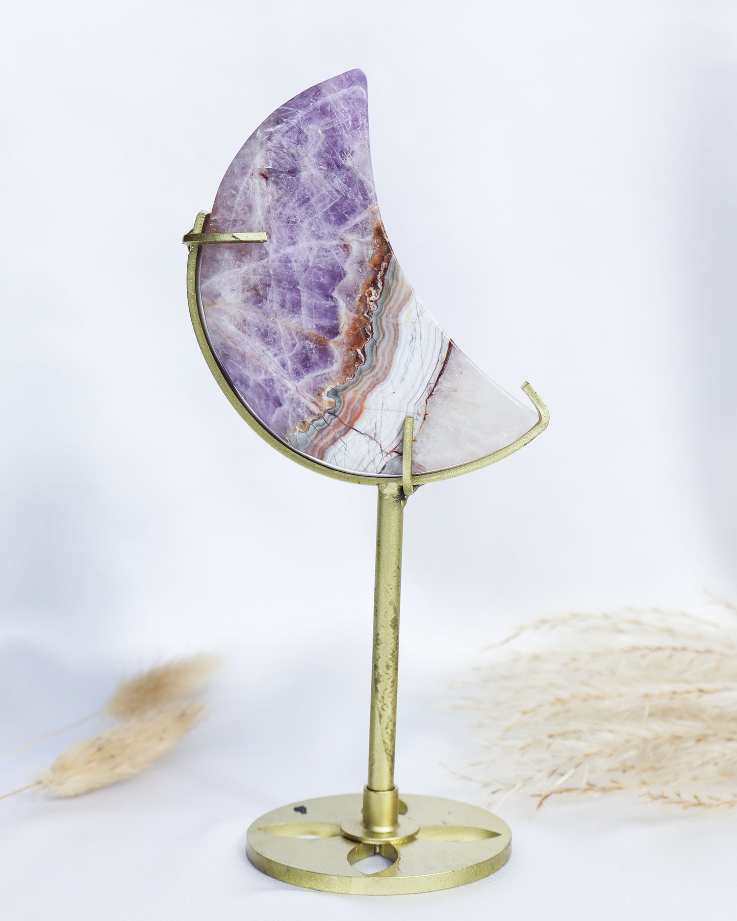 Amethyst Agate Moon with Stand #1