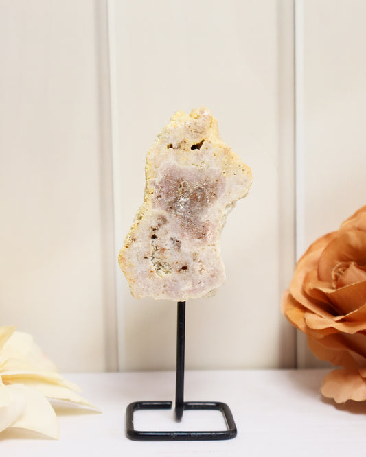 Pink Amethyst Slice on Stand #4