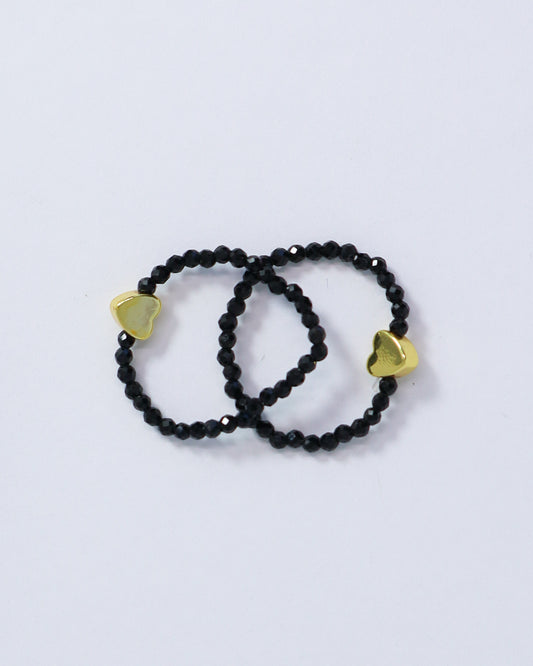 Black Obsidian Faceted Ring