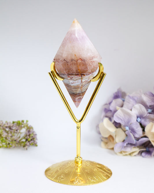 Amethyst Agate Diamond on Stand