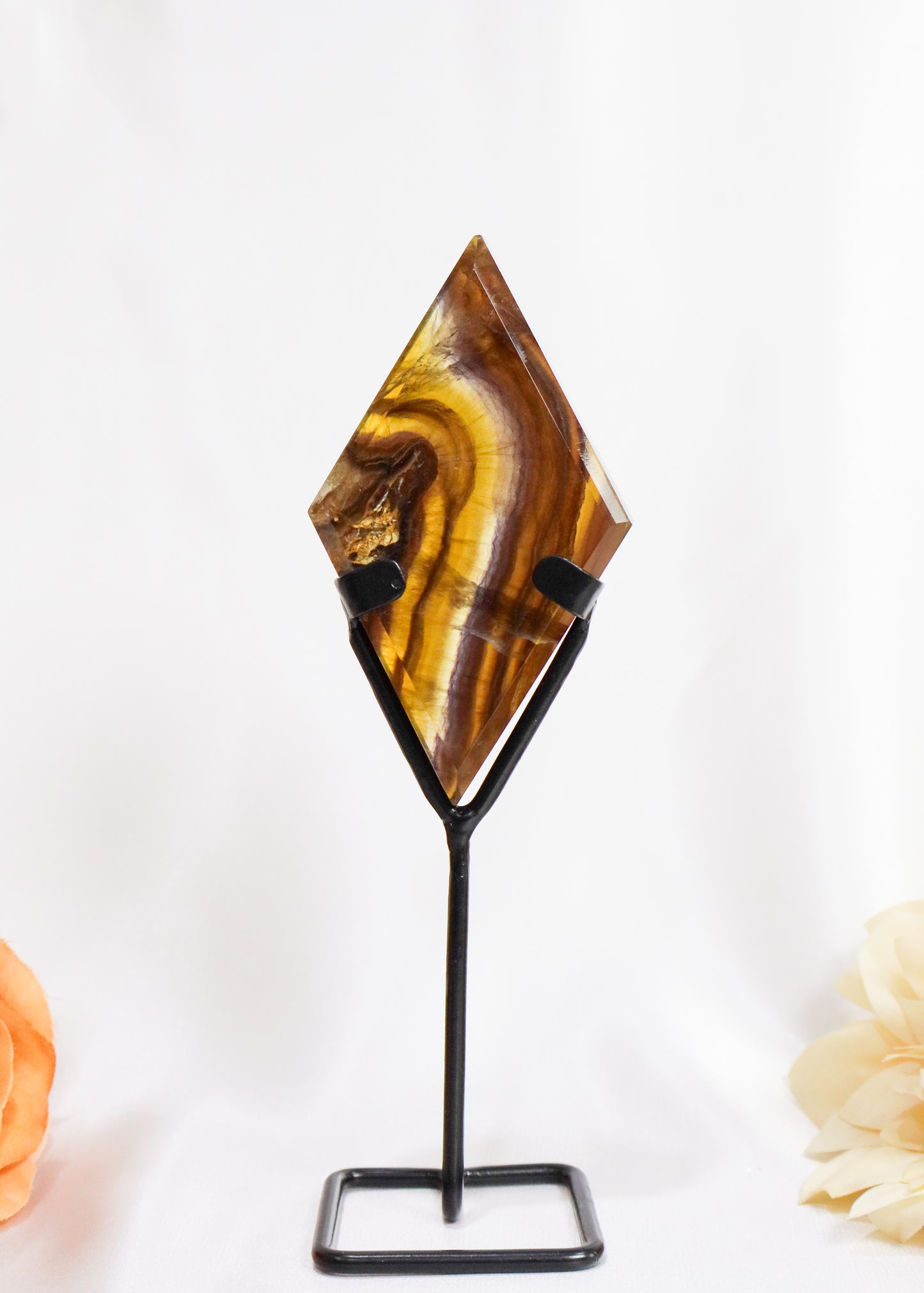 Rainbow Fluorite Diamond on Stand #3