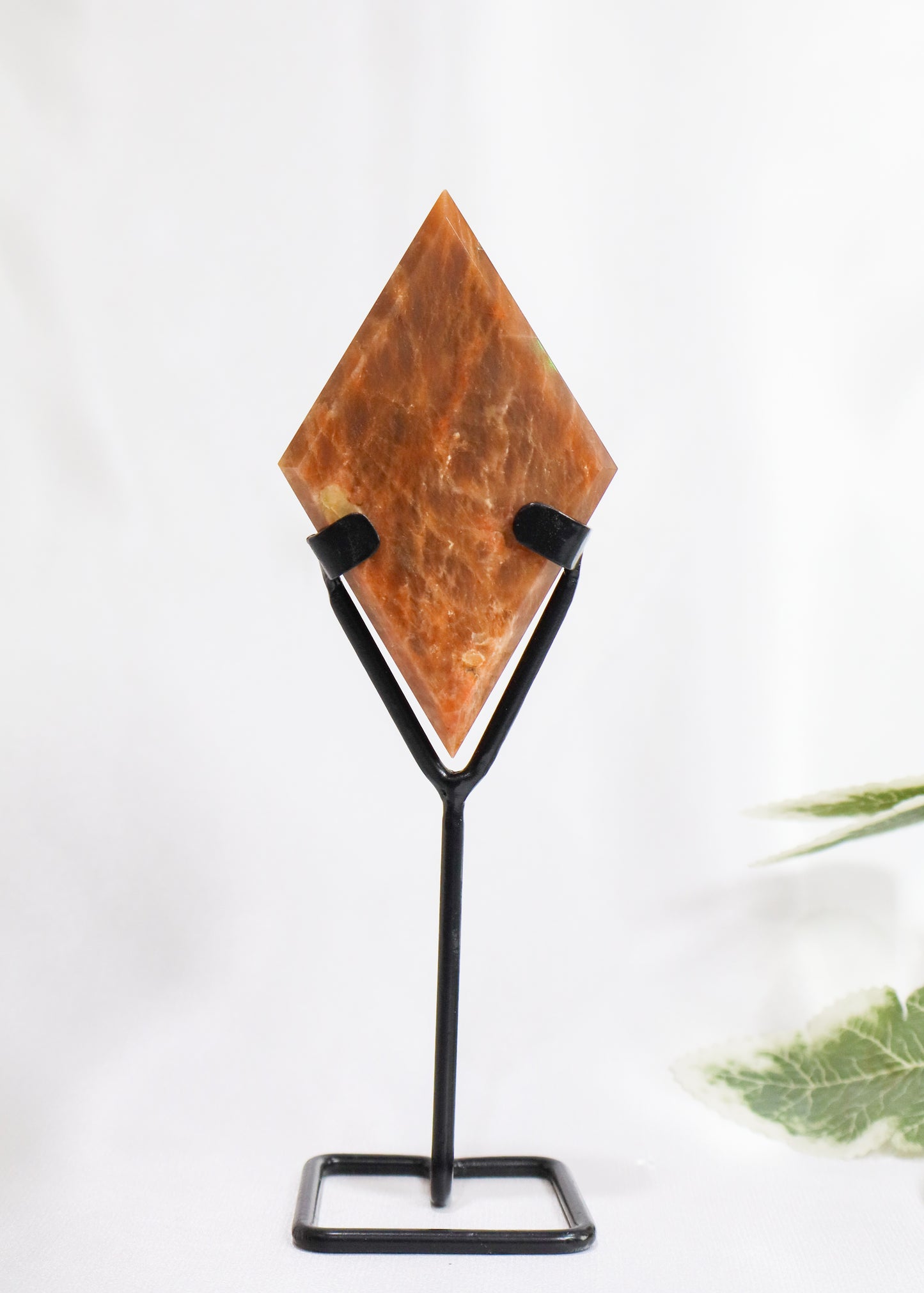 Peach Moonstone Diamond On Stand #1