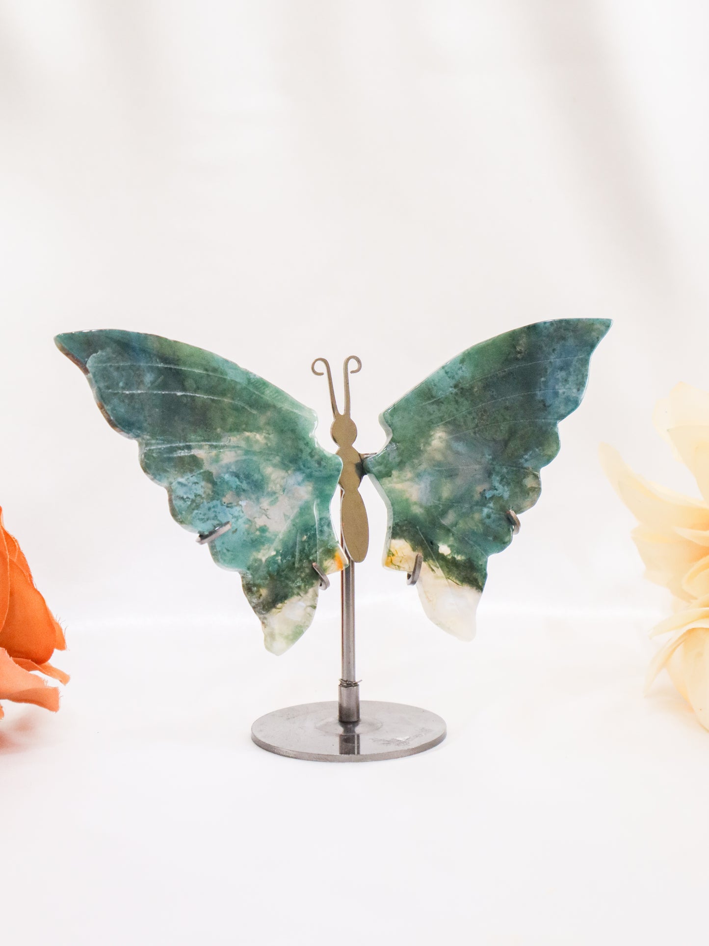 Moss Agate Butterfly Wings #17