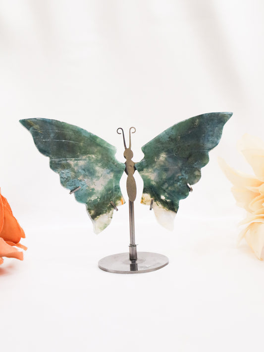Moss Agate Butterfly Wings #17