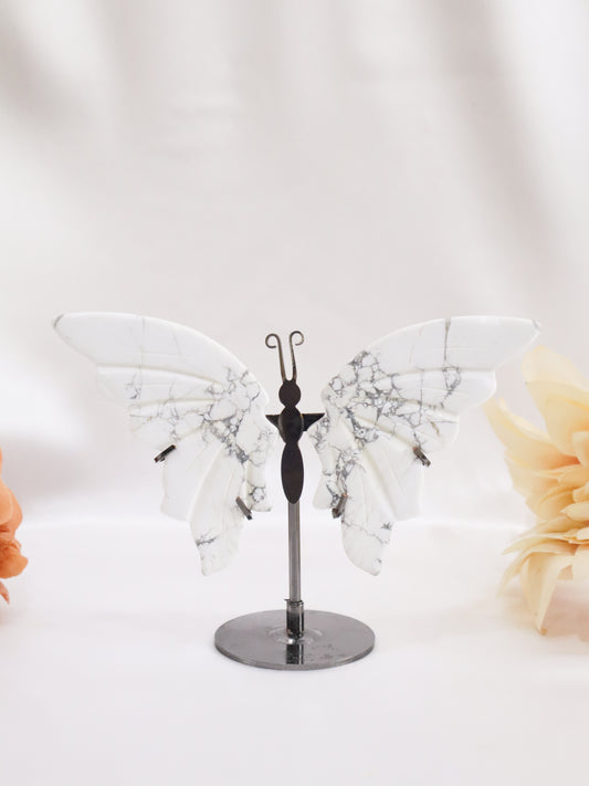 White Howlite Butterfly Wings #1