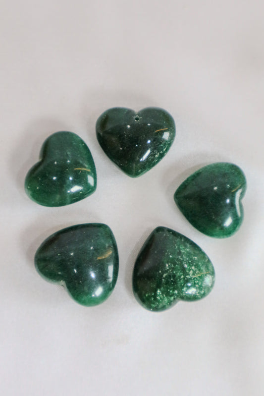 Green Aventurine Hearts
