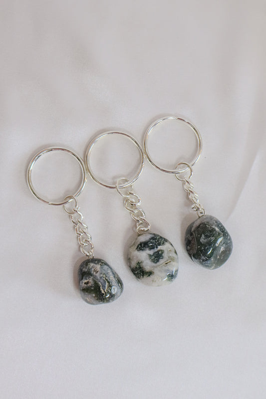 Moss Agate Keychains