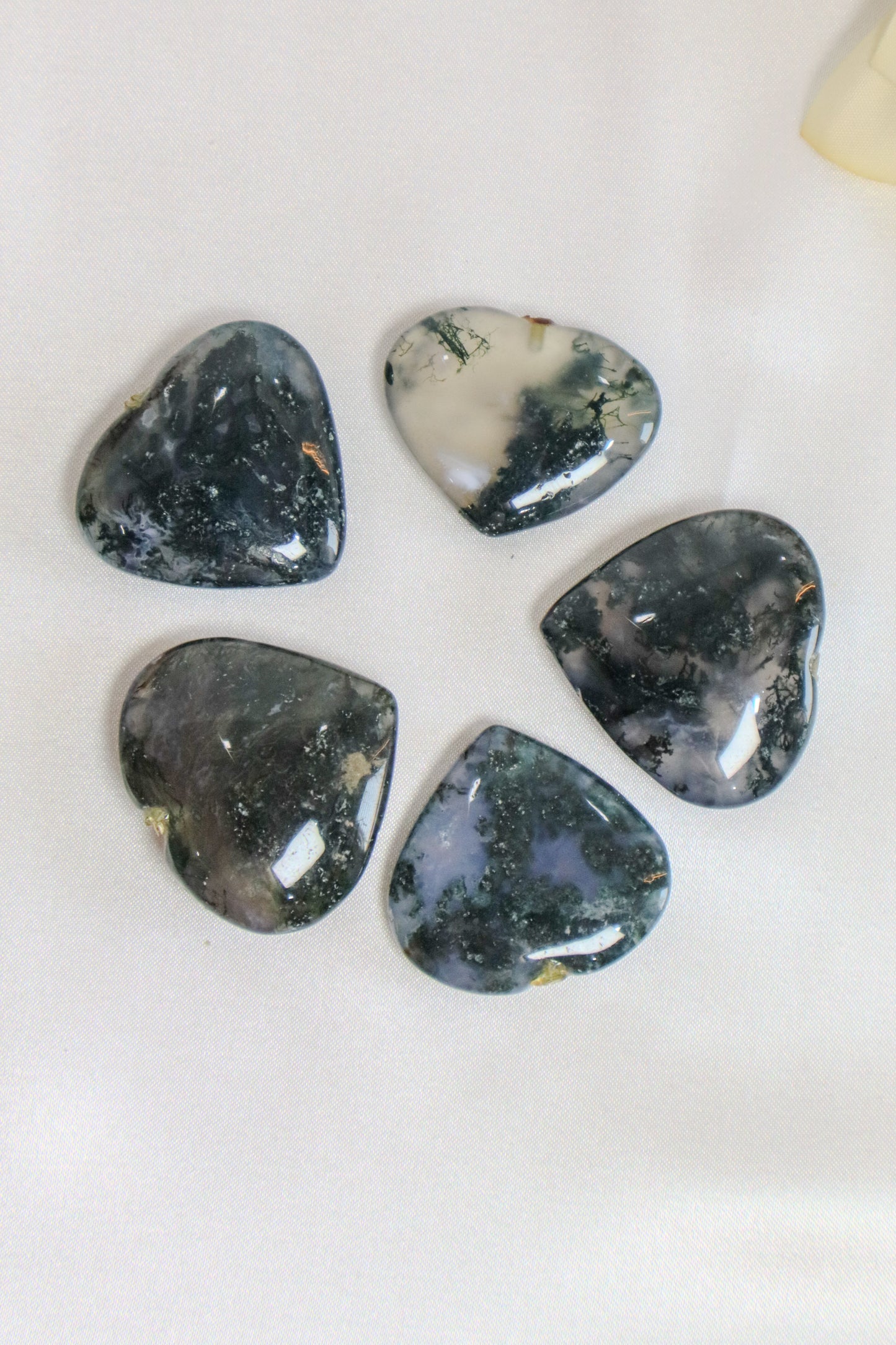 Moss Agate Hearts