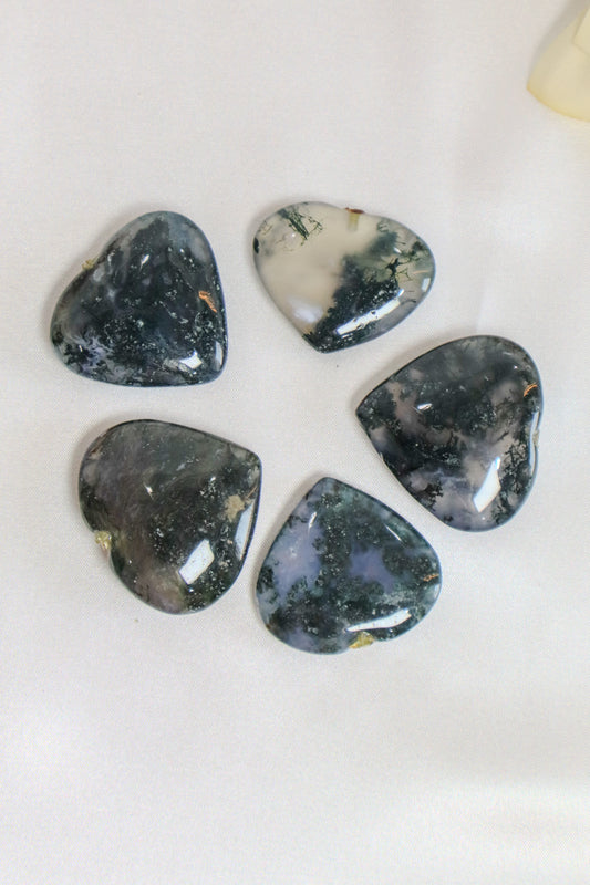Moss Agate Hearts