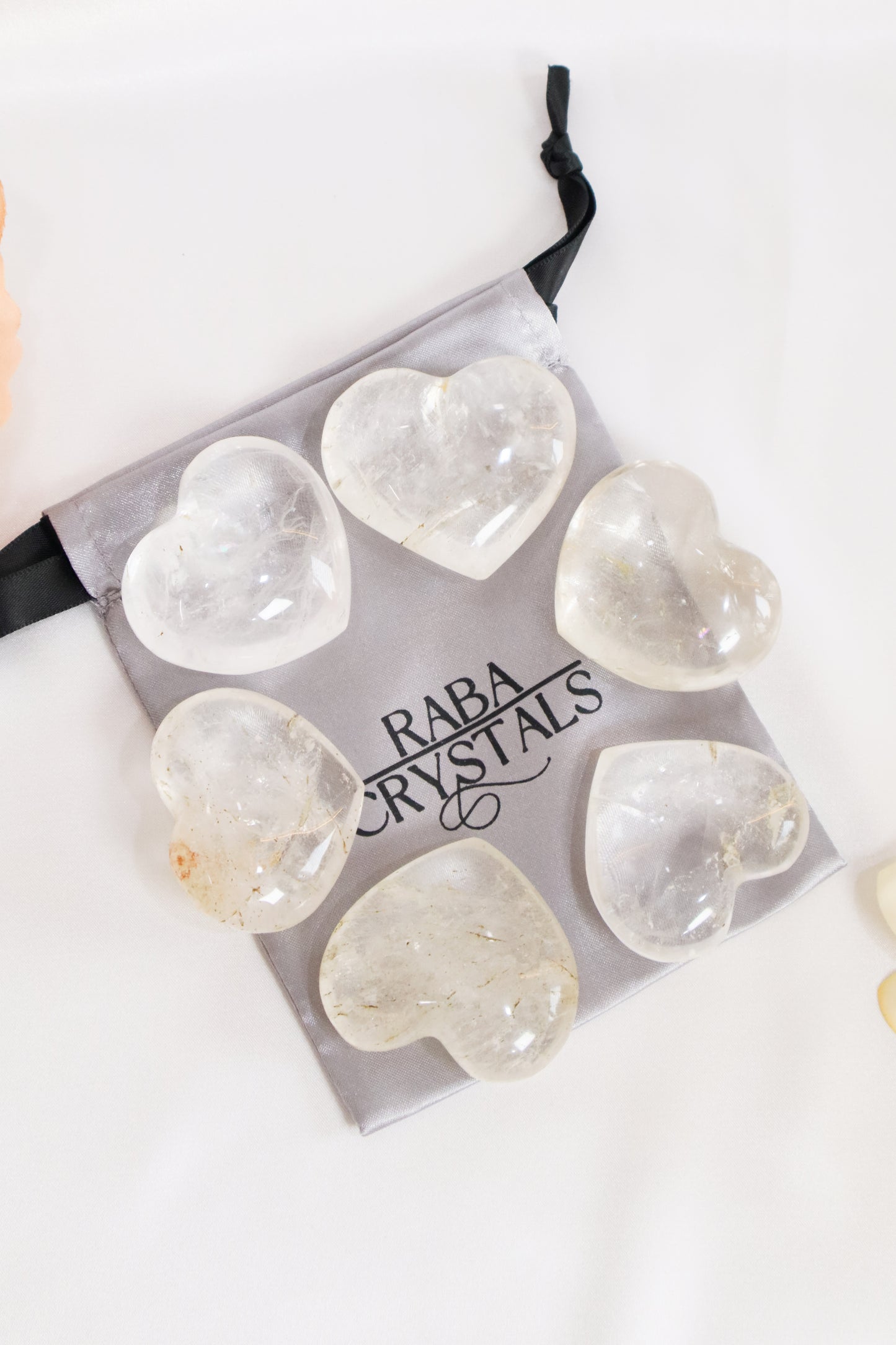 Clear Quartz Hearts