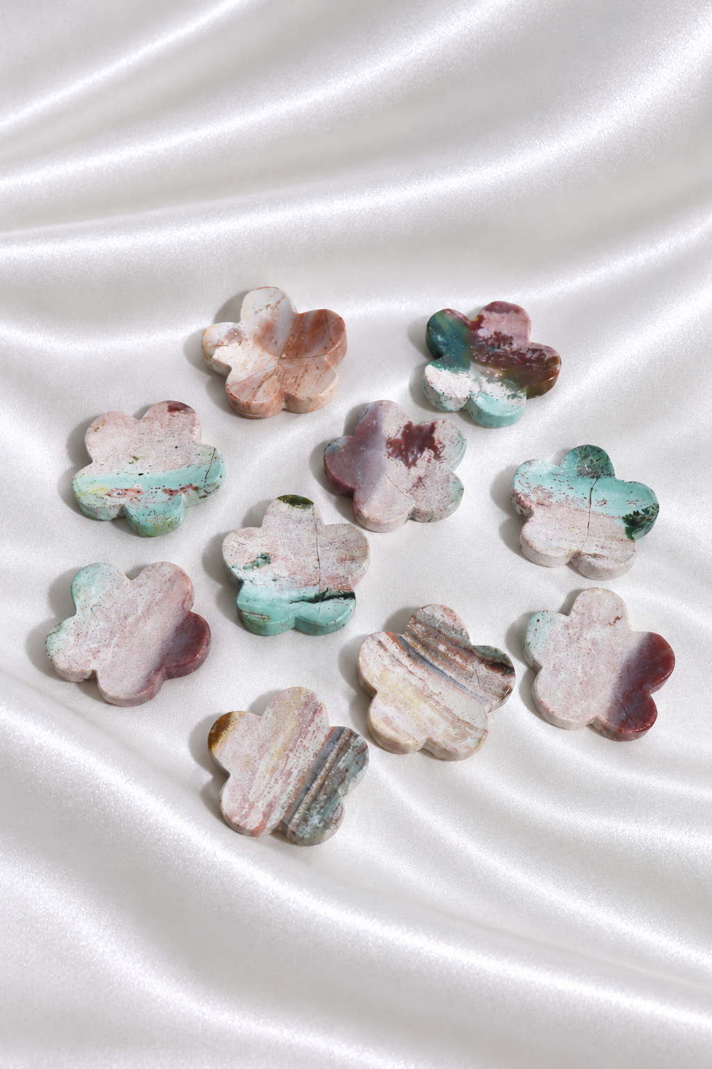 Unicorn Jasper Flower Worry Stone