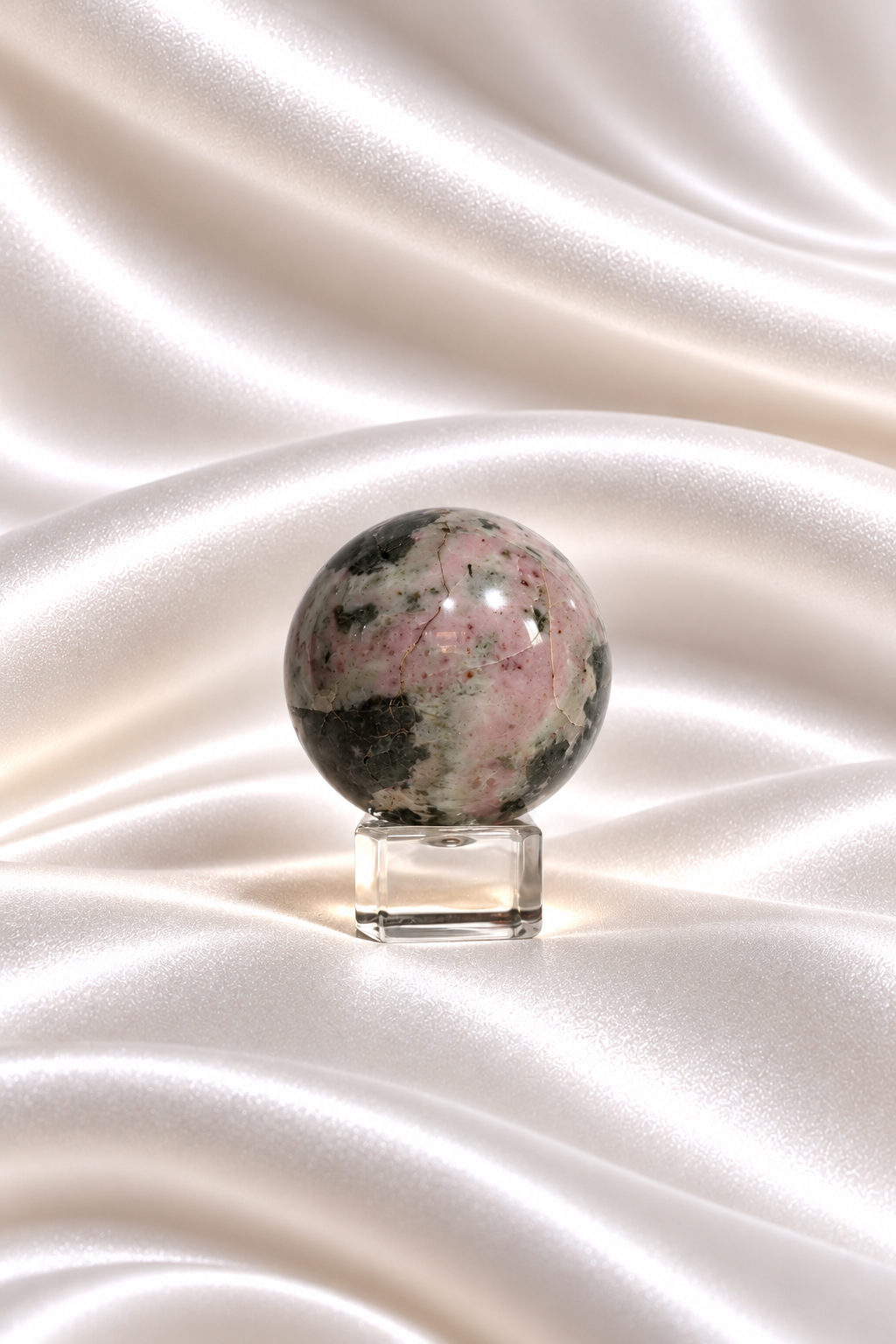 Pink Thulite w/ Green Epidote Sphere #3