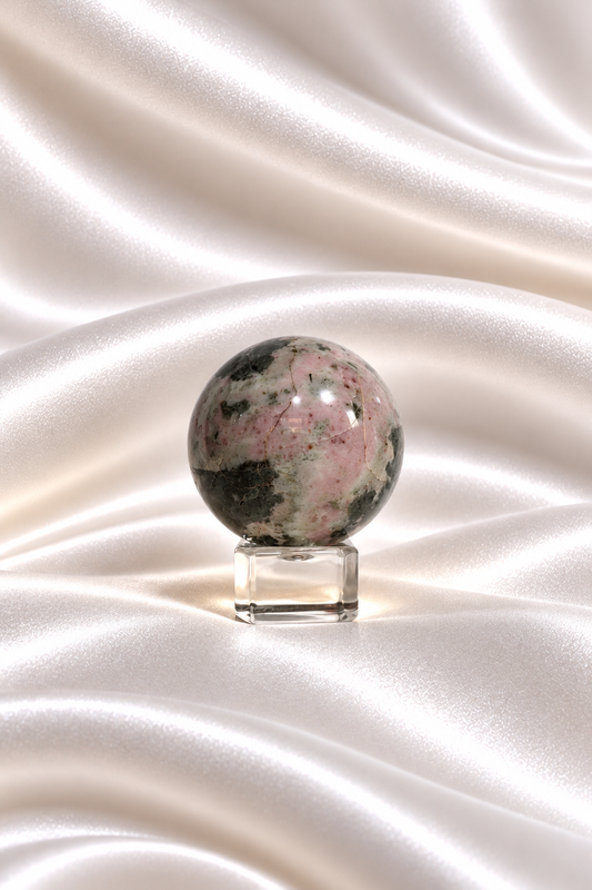 Pink Thulite w/ Green Epidote Sphere #3