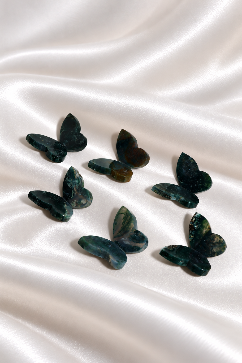 3D Moss Agate Butterflies
