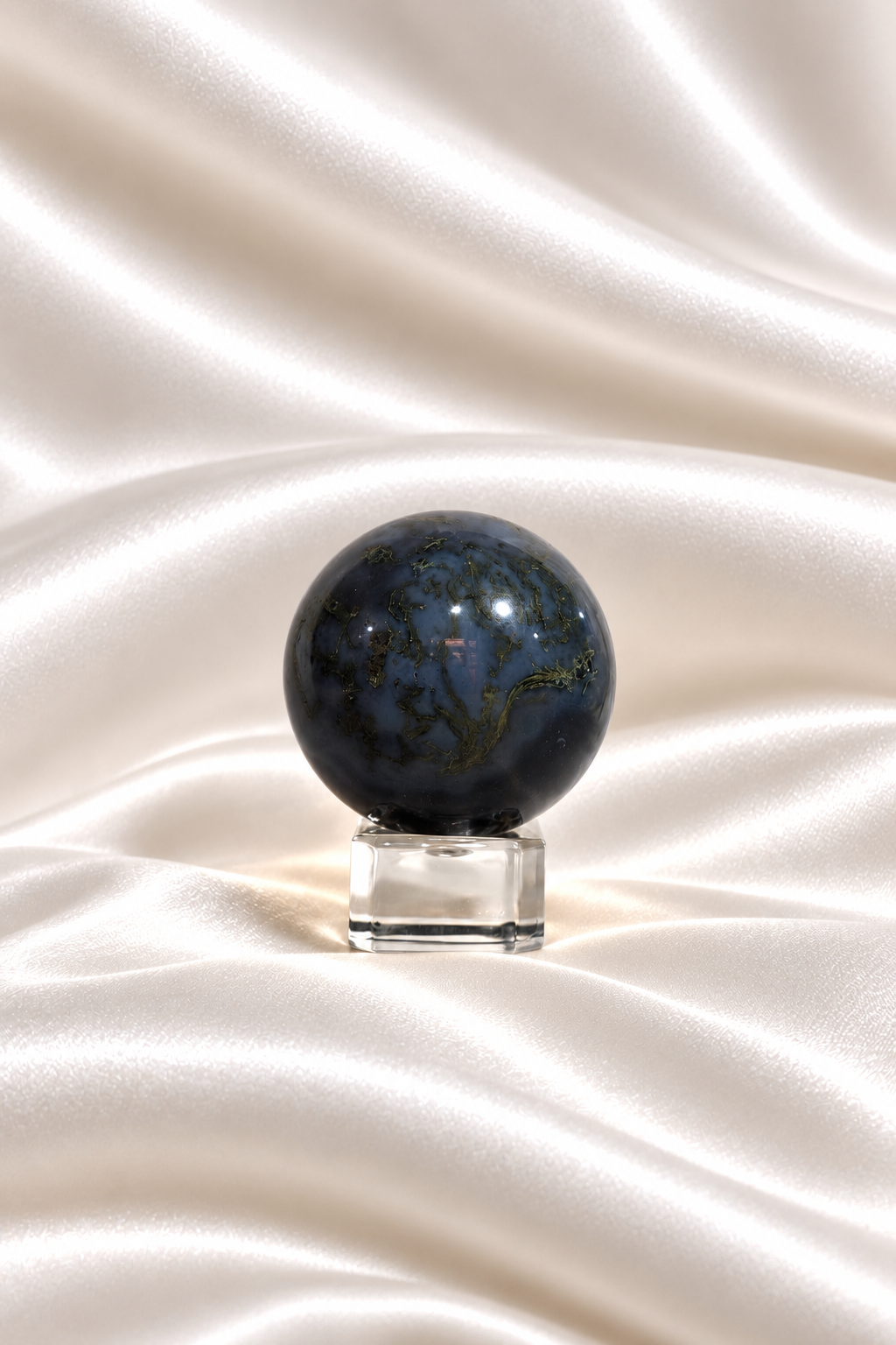 Moss Agate w/ Chalcedony Sphere #4
