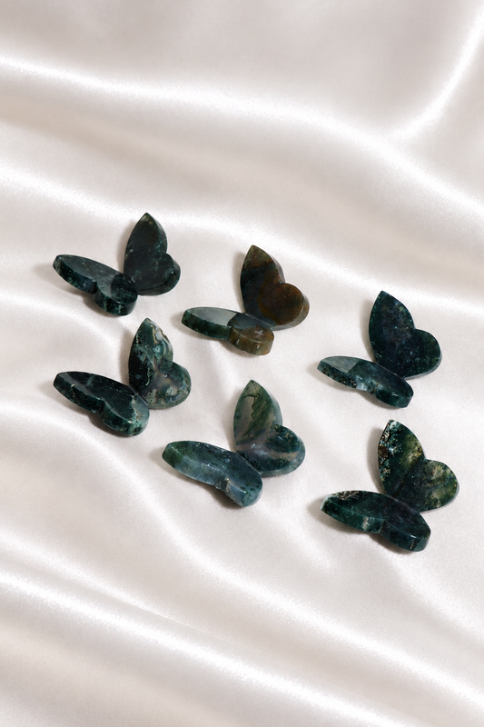 3D Moss Agate Butterflies
