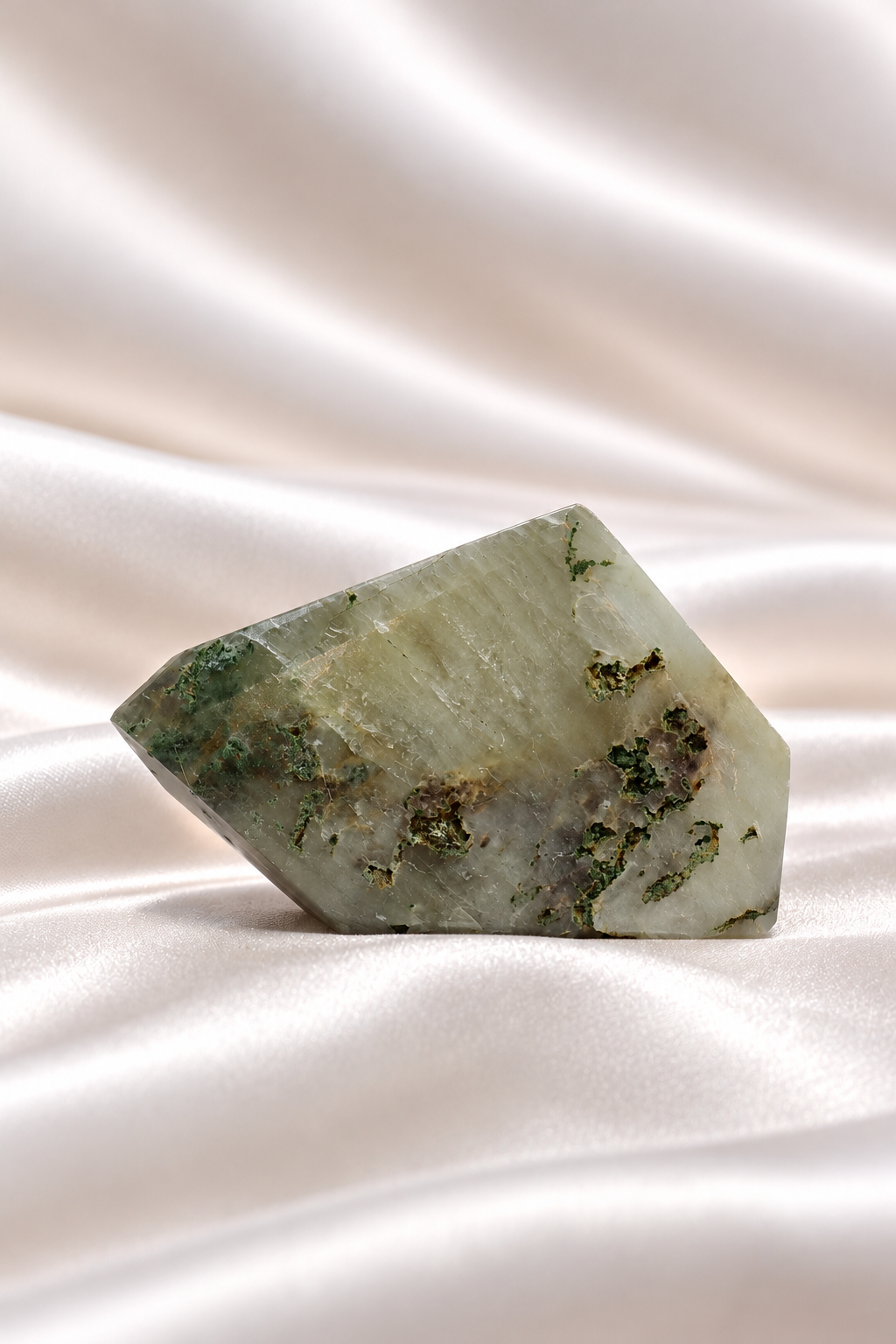 Optical Calcite with Moss Agate inclusions Freeform - RARE #2