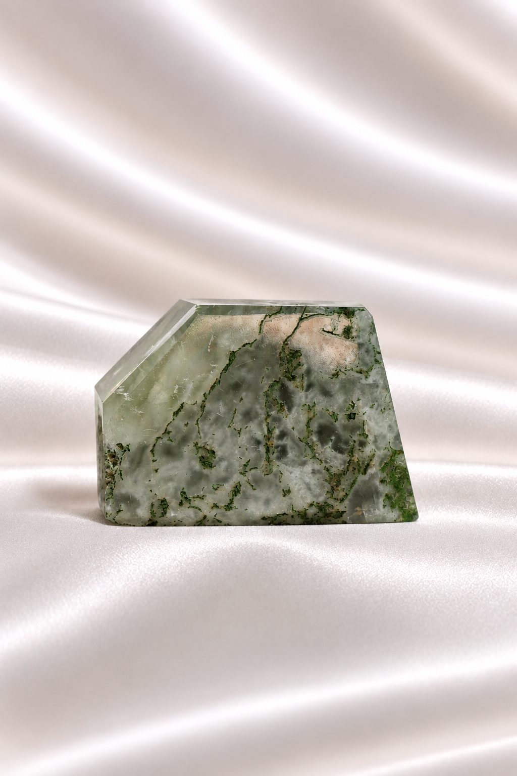 Optical Calcite with Moss Agate inclusions Freeform - RARE #3