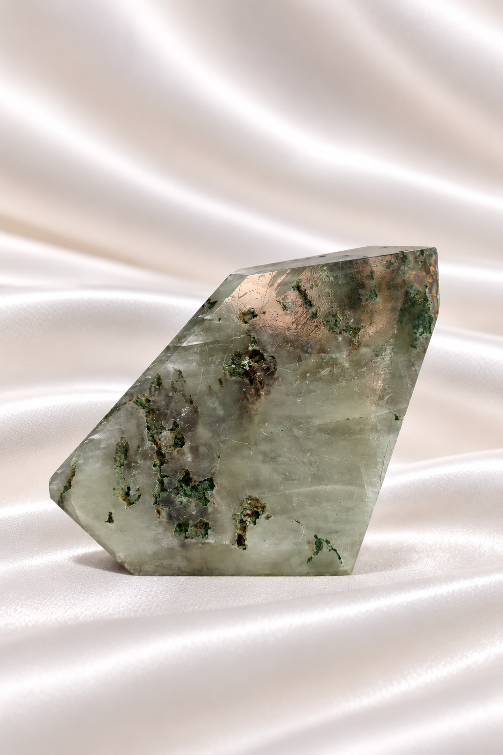 Optical Calcite with Moss Agate inclusions Freeform - RARE #2