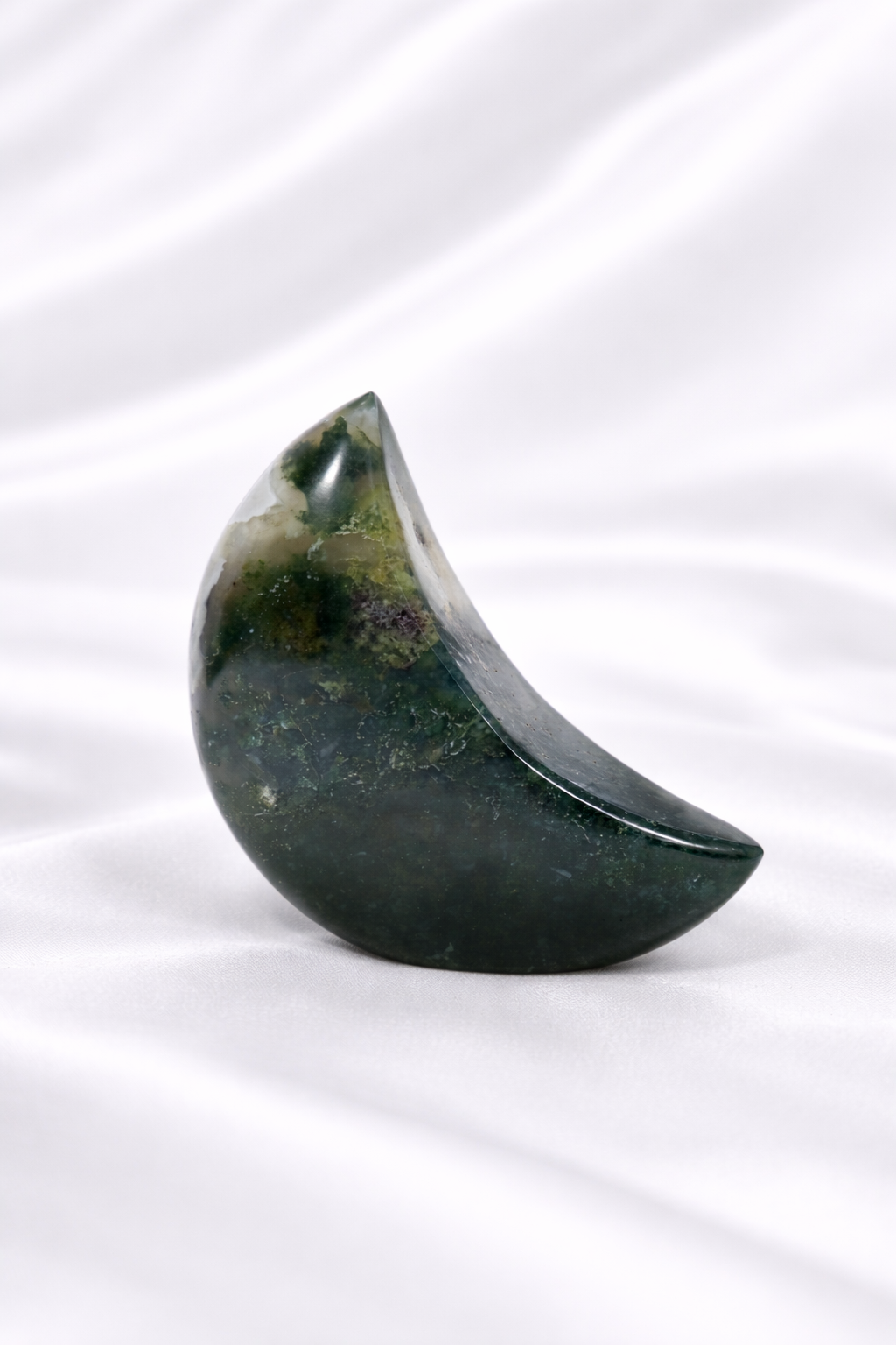 Moss Agate Standing Moon #4