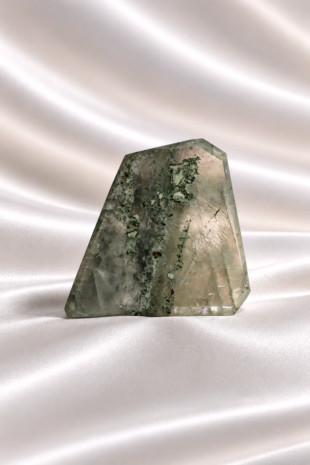 Optical Calcite with Moss Agate inclusions Freeform - RARE #5